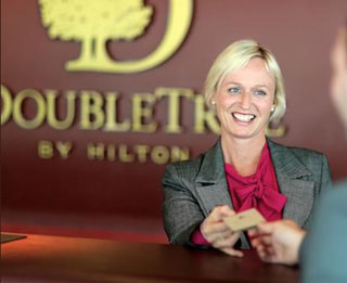 The reception at the Doubletree by Hilton The reception at the Doubletree by Hilton