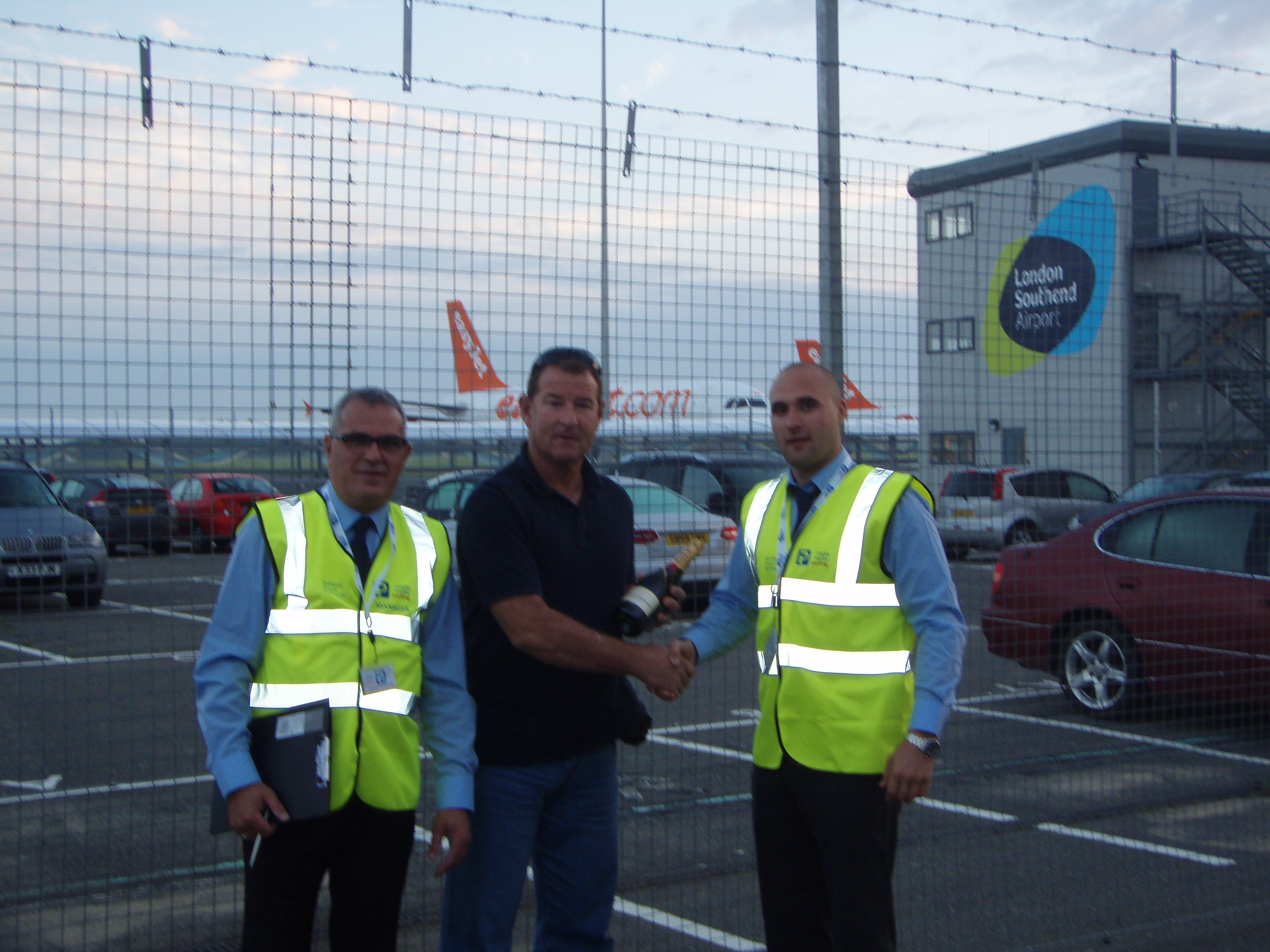 Customer rewarded with champers at Maple Manor Southend airport