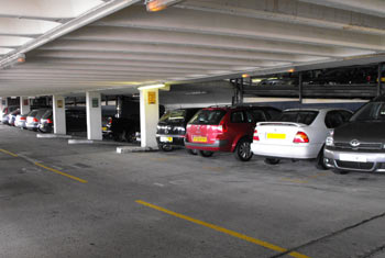 Multi-storey undercover parking at Liverpool airport Skypark covered parking