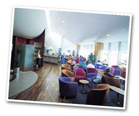 Relax in an airport lounge at Manchester