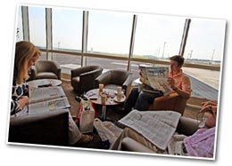 Relax in an airport lounge at Newcastle