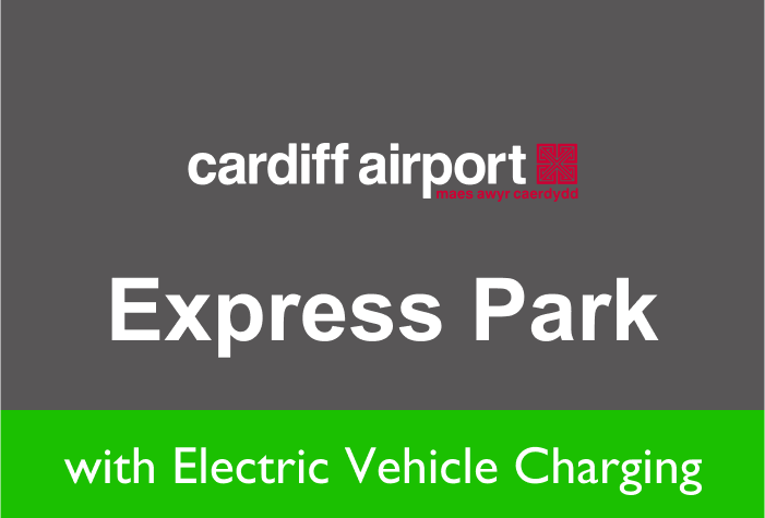 Cardiff airport express park electric charge logo