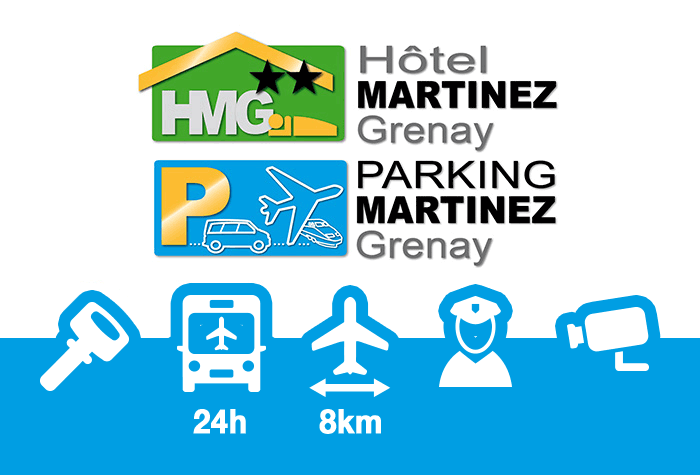 Hotel Parking Extérieur Martinez Grenay Lyon Logo - Parking de l'aéroport de Lyon